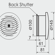 Жаростойкий вентилятор с квадратной панелью для саун, бань