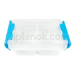 Пластиковый контейнер для продуктов прямоугольный 0,6 л двойной