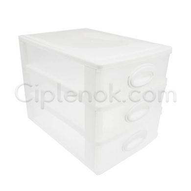 Мини комод пластиковый на 3 ящика / секции (белый)
