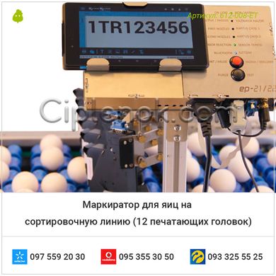 Маркиратор для яиц на сортировочную линию (12 печатающих головок)