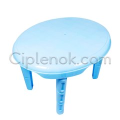 Детский пластиковый овальный стол (голубой)