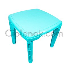 Детский пластиковый квадратный стол (бирюзовый)