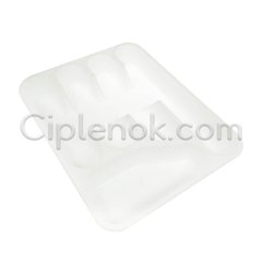 Лоток пластиковый для столовых приборов (белый)