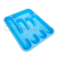 Лоток пластиковый для столовых приборов (голубой)