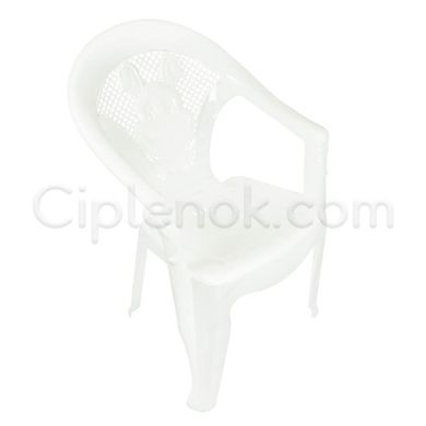 Кресло детское пластиковое Зайка белое
