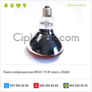 Лампа инфракрасная ВR38 175 Вт красн. Zilight